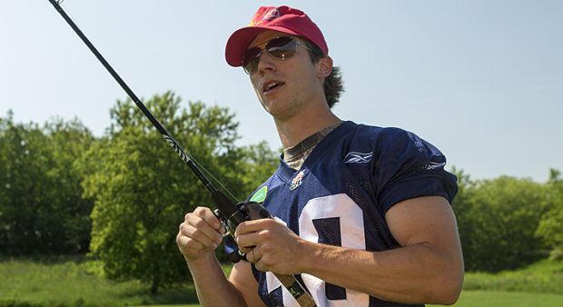 swayze waters holding fishing rod