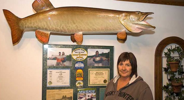 sioux lookout's - woman with her muskie