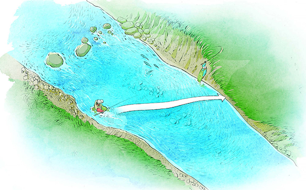 Safe wading - Using Diagonal 