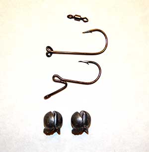 winter walleye - Seen here are the SMART DS 90 dropshot hook (top) and the Stand-Out dropshot hook. Both are author favourites