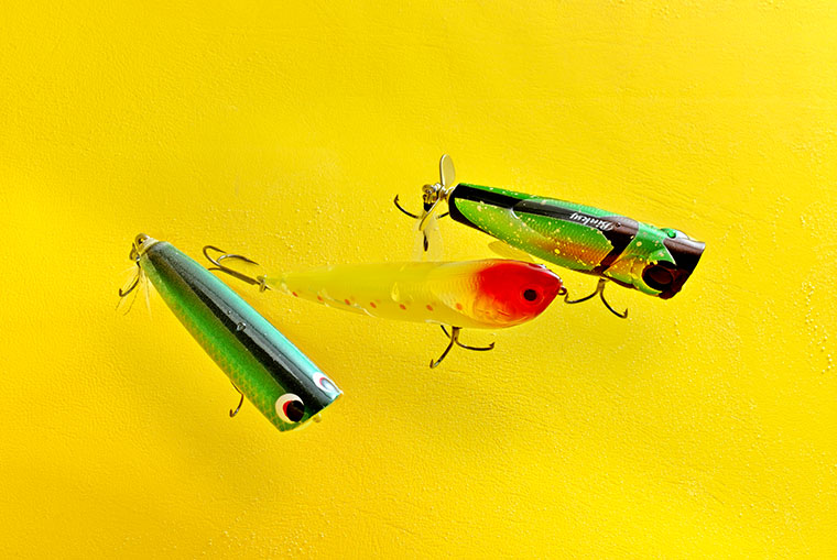 topwater - chug, prop, or walk