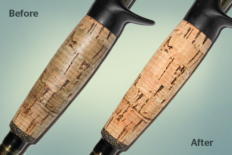 DIY cork grip before after