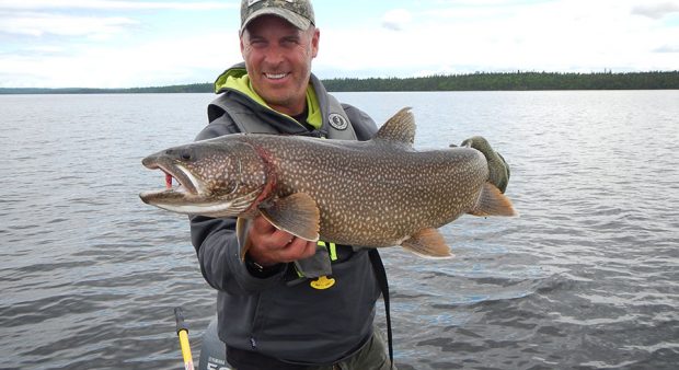 Gord Ellis with a trophy laker...but it's a ways from his 40 pound personal best dream